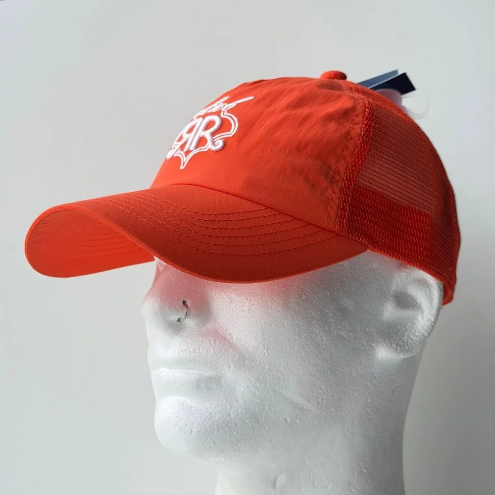 Roller Rabbit Club RR Trucker Hat Orange Mesh Snapback Logo Baseball Cap